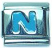 Light blue letter N - Italian charm - Click Image to Close